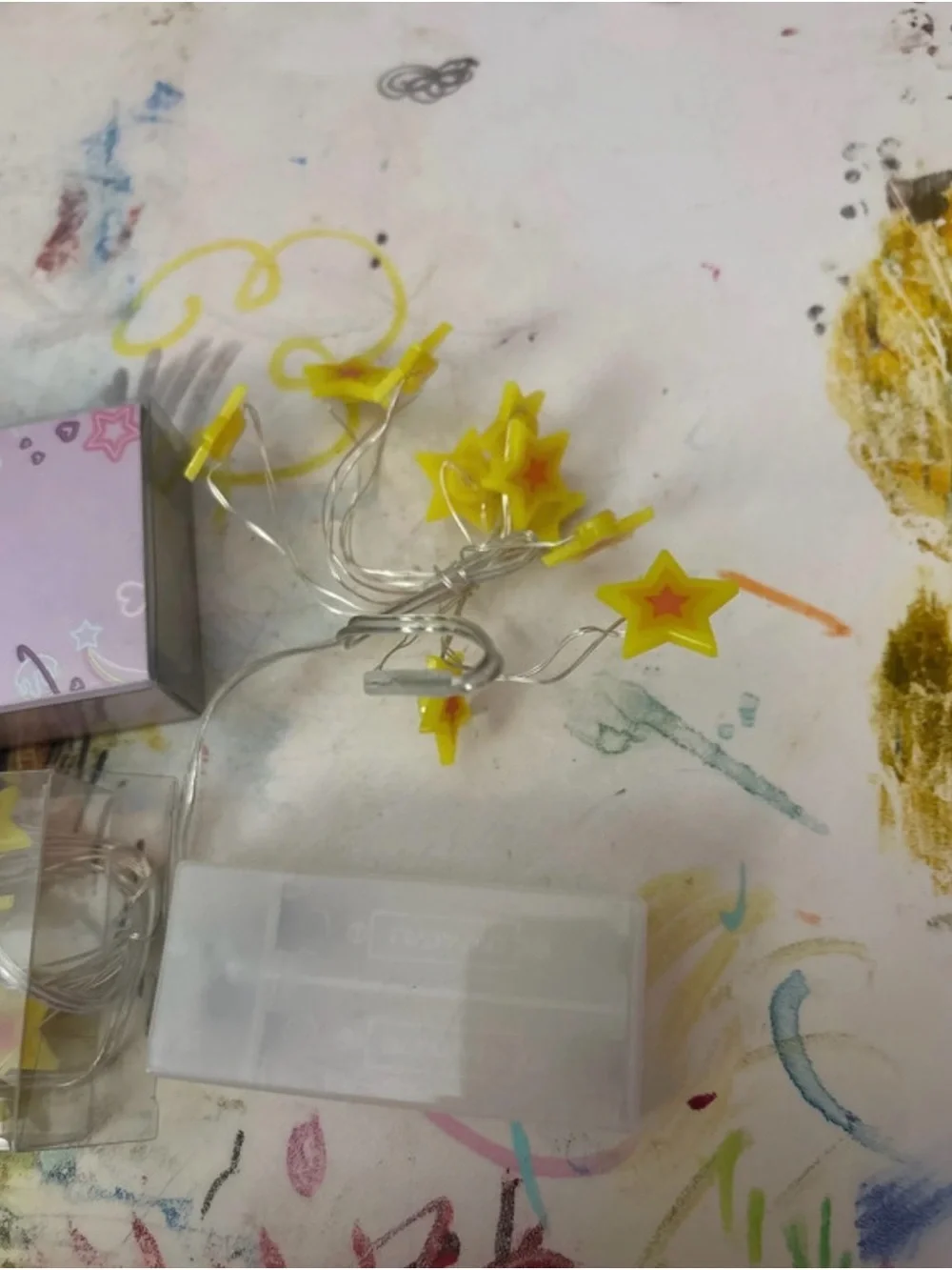 Yellow Star String Lights - Battery Operated Decorative Stars
